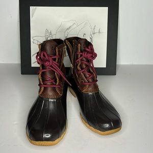 Vintage Sperry Saltwater Boots | Tan/Dk Brown, Women’s Size 8.5